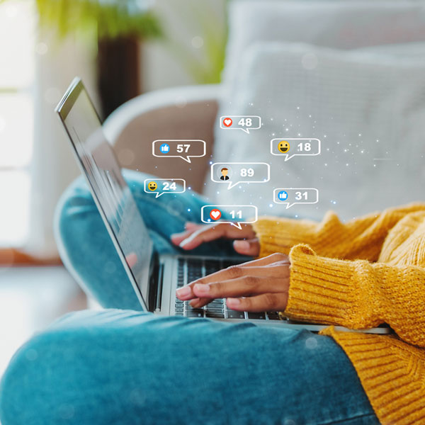 woman viewing social media